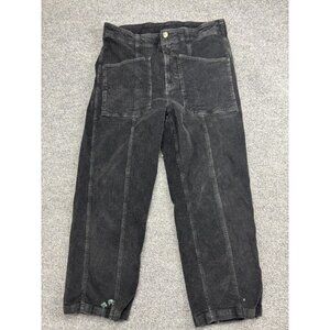 KAVU Carpenter Pants Womens 12 Gray Corduroy Straight Leg Crop Workwear Casual